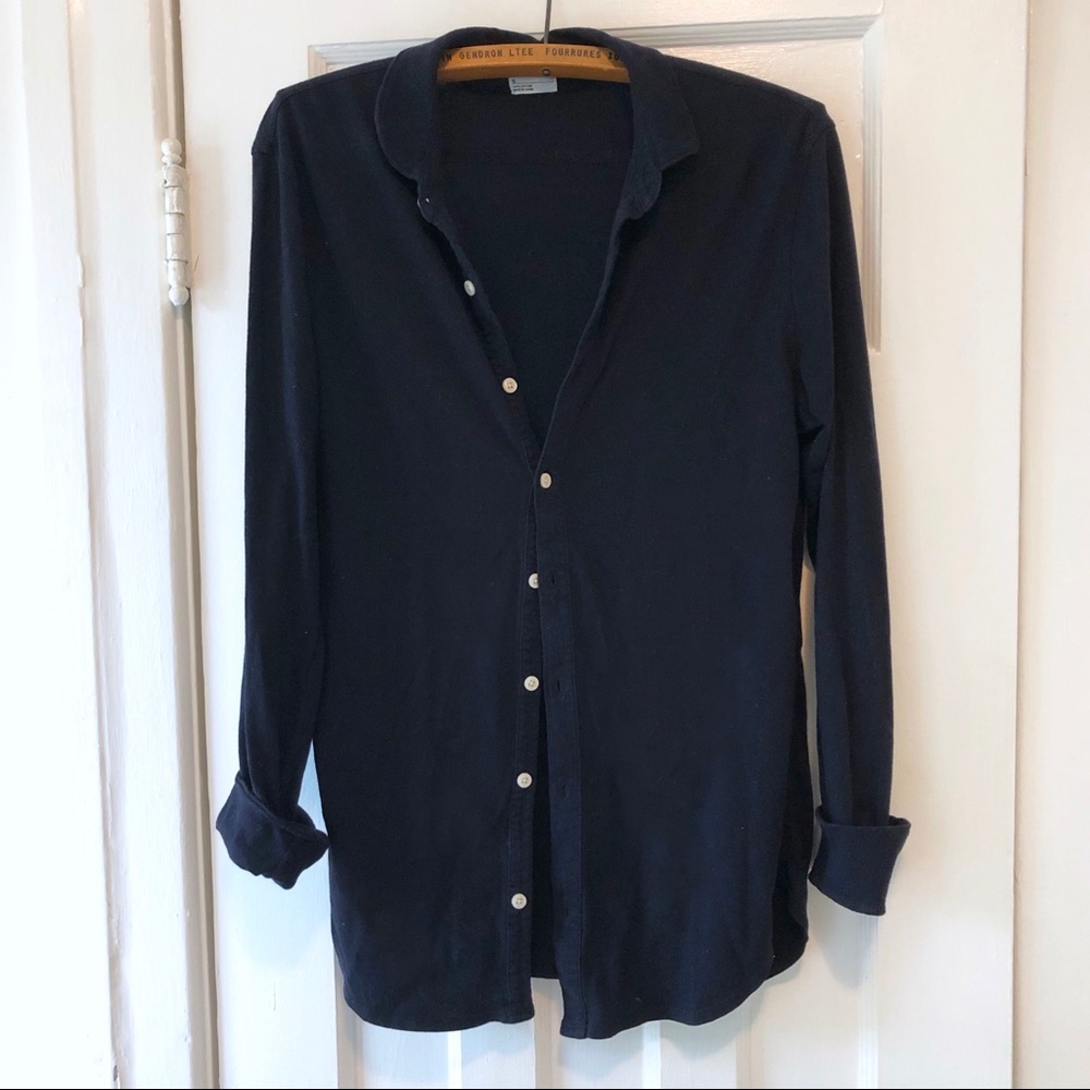 Club Monaco 100% Coton Dark Blue Button Down, S